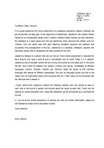 Paraugs 'Recommendation Letter', 1.