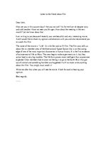 Referāts 'Letter to the Friend about a Film', 1.