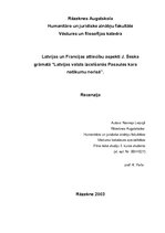 Konspekts 'Latvijas un Francijas attiecību aspekti J.Seska grāmatā "Latvijas valsts izcelša', 1.