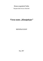 Biznesa plāns 'Viesu nams "Klauģulejas"', 1.