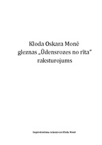 Konspekts 'Kloda Oskara Monē gleznas "Ūdensrozes no rīta" raksturojums', 1.