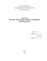 Diplomdarbs 'Pirkstiņu rotaļas - bērnu aktivitātes veicinātājas jaunākajā grupā', 1.