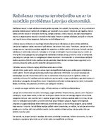 Konspekts 'Ražošanas resursu ierobežotība un ar to saistītās problēmas Latvijas ekonomikā', 1.