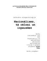 Konspekts 'Nacionālisms, tā cēloņi un izpausmes', 1.