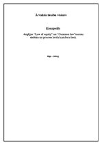 Konspekts 'Anglijas "Law of Equity" un "Common Law" normu sistēma un process lorda kanclera', 1.