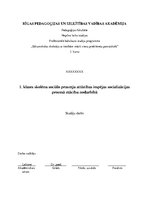 Referāts '1.klases skolēnu sociālo prasmju attīstības iespējas socializācijas procesā mācī', 1.