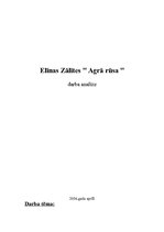 Referāts 'Elīna Zālīte "Agrā rūsa" - darba analīze', 1.