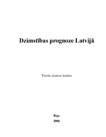 Referāts 'Dzimstības prognoze Latvijā', 1.