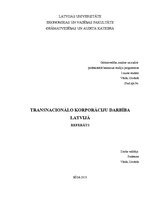 Referāts 'Transnacionālo korporāciju darbība Latvijā', 1.