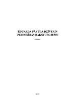 Referāts 'Eduarda Pāvula dzīve un personības raksturojums', 1.