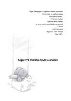 Referāts 'Kognitīvā mācību modeļa analīze', 1.