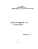 Referāts 'Personības attīstība - Maslova piramīda', 1.