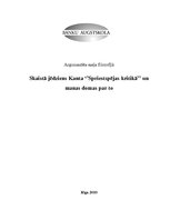 Eseja 'Skaistā jēdziens Kanta "Spriestspējas kritikā" un manas domas par to', 1.