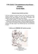 Konspekts 'Automašīnas "Volkswagen Golf" benzīnmotoru barošanas sistēmas sastāvdaļas', 1.