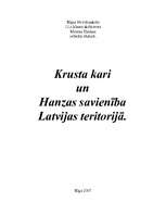 Referāts 'Krusta kari un Hanzas savienība Latvijas teritorijā', 1.