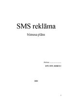 Biznesa plāns 'Biznesa plāns: SMS reklāma', 1.