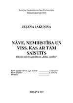 Konspekts 'Nāve, nemirstība un viss, kas ar tām saistīts', 1.