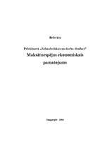 Referāts 'Maksātnespējas ekonomiskais pamatojums', 1.