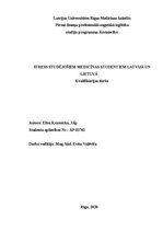 Diplomdarbs 'Stress studējošiem medicīnas studentiem Latvijā un Llietuvā', 1.