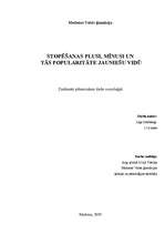 Referāts 'Stopēšanas plusi, mīnusi un tās popularitāte jauniešu vidū', 1.