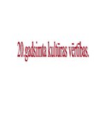 Konspekts '20.gadsimta kultūras vērtības', 1.