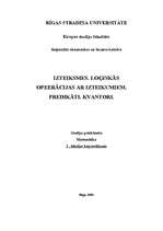 Konspekts 'Izteiksmes. Loģiskās operācijas ar izteikumiem. Predikāti. Kvantori', 1.