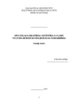 Referāts 'Speciālas lokanības attīstība 5-6 gadu vecuma bērniem vingrošanas nodarbībās', 1.