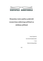 Referāts 'Dinamikas rindu analīzes praktiskā izmantošana mārketinga un reklāmas pētīšanā', 1.