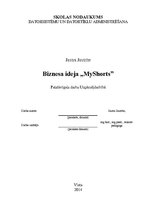 Biznesa plāns 'Biznesa ideja', 1.