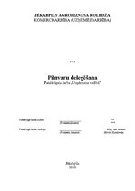 Referāts 'Pilnvaru deleģēšana', 1.