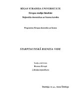 Konspekts 'Starptautiskā biznesa vide', 1.