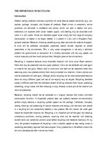Eseja 'The importance of recycling', 1.