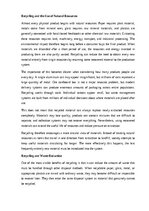 Eseja 'The importance of recycling', 2.