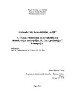 Konspekts 'Plurālisma un neoplurālisma demokrātijas koncepcijas', 1.