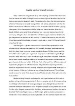 Eseja 'Cognitive benefits of Minecraft in children', 1.