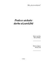 Prakses atskaite 'Prakses atskaite darba aizsardzībā (kursa noslēguma darba)', 1.