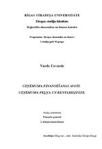 Konspekts 'Uzņēmuma finansēšanas avoti, peļņa un rentabilitāte', 1.