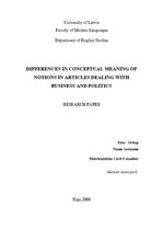 Referāts 'Differences in Conceptual Meaning of Notions in Articles Dealing with Business a', 1.