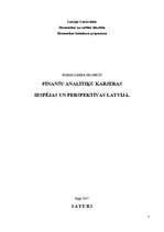 Referāts 'Finanšu analītiķu karjeras iespējas un perspektīvas Latvijā', 1.