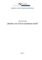 Referāts 'Reklāma, tās veidi un izplatīšanas kanāli', 1.
