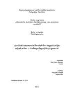 Konspekts 'Audzināšana un mācību darbības organizācijas mijsakarības skolas pedagoģiskajā p', 1.