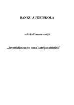Referāts 'Investīcijas un to loma Latvijas attīstībā', 1.