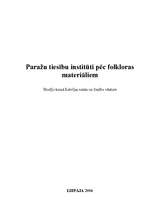 Referāts 'Paražu tiesību institūti pēc folkloras materiāliem', 1.
