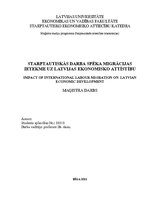 Diplomdarbs 'Starptautiskās darba spēka migrācijas ietekme uz Latvijas ekonomisko attīstību', 1.
