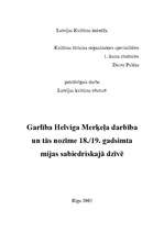 Referāts 'Garlība Helviga Merķeļa darbība un tās nozīme 18./19.gadsimta mijas sabiedriskaj', 1.