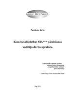 Konspekts 'Komercsabiedrības pārdošanas vadītāja darba apraksts', 1.