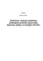 Konspekts 'Izdzīvošana', 1.