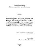 Konspekts '10 noteicošie faktori tūrismā', 1.