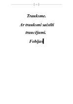 Referāts 'Trauksme. Ar trauksmi saistītie traucējumi. Fobijas', 1.