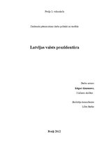 Referāts 'Latvijas valsts prezidentūra', 1.